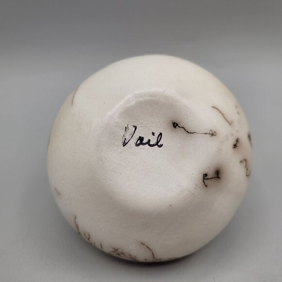 Native American Navajo Horsehair Vessel Vase Artist Signed Vail - Picture 6 of 7